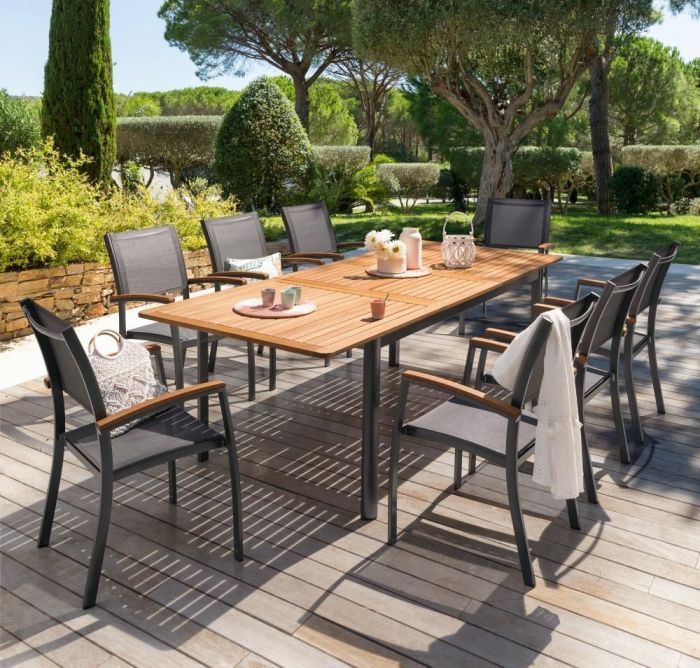 Mobilier de jardin » Table de jardin Eucalyptus AMARIO